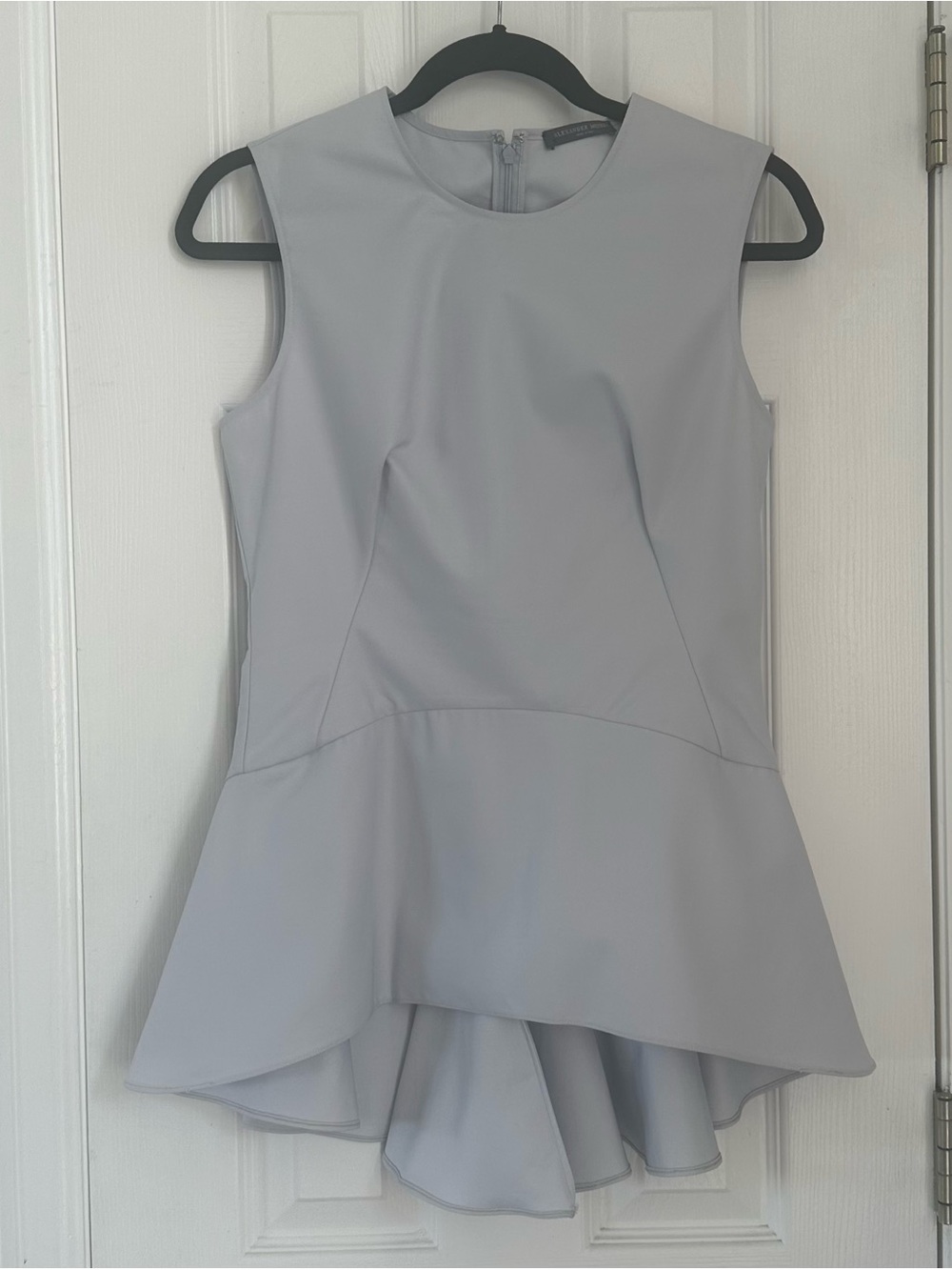 Alexander McQueen Gray Knit Zip Round Neck Fit & Flare Tunic 44…US Sz 6/8